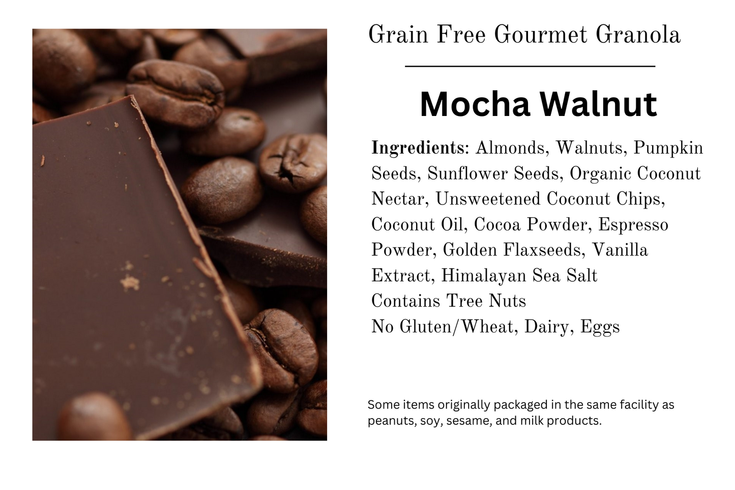 Mocha Walnut Grain-Free Gourmet Granola  8oz bag