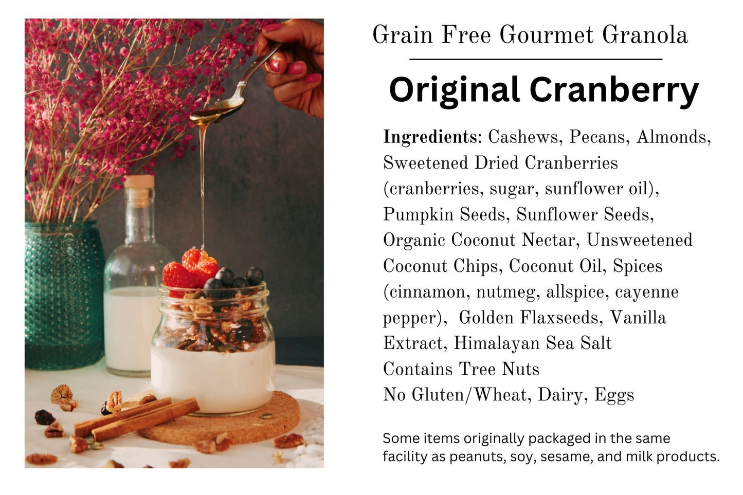 Original Cranberry Grain-Free Gourmet Granola  10oz bag